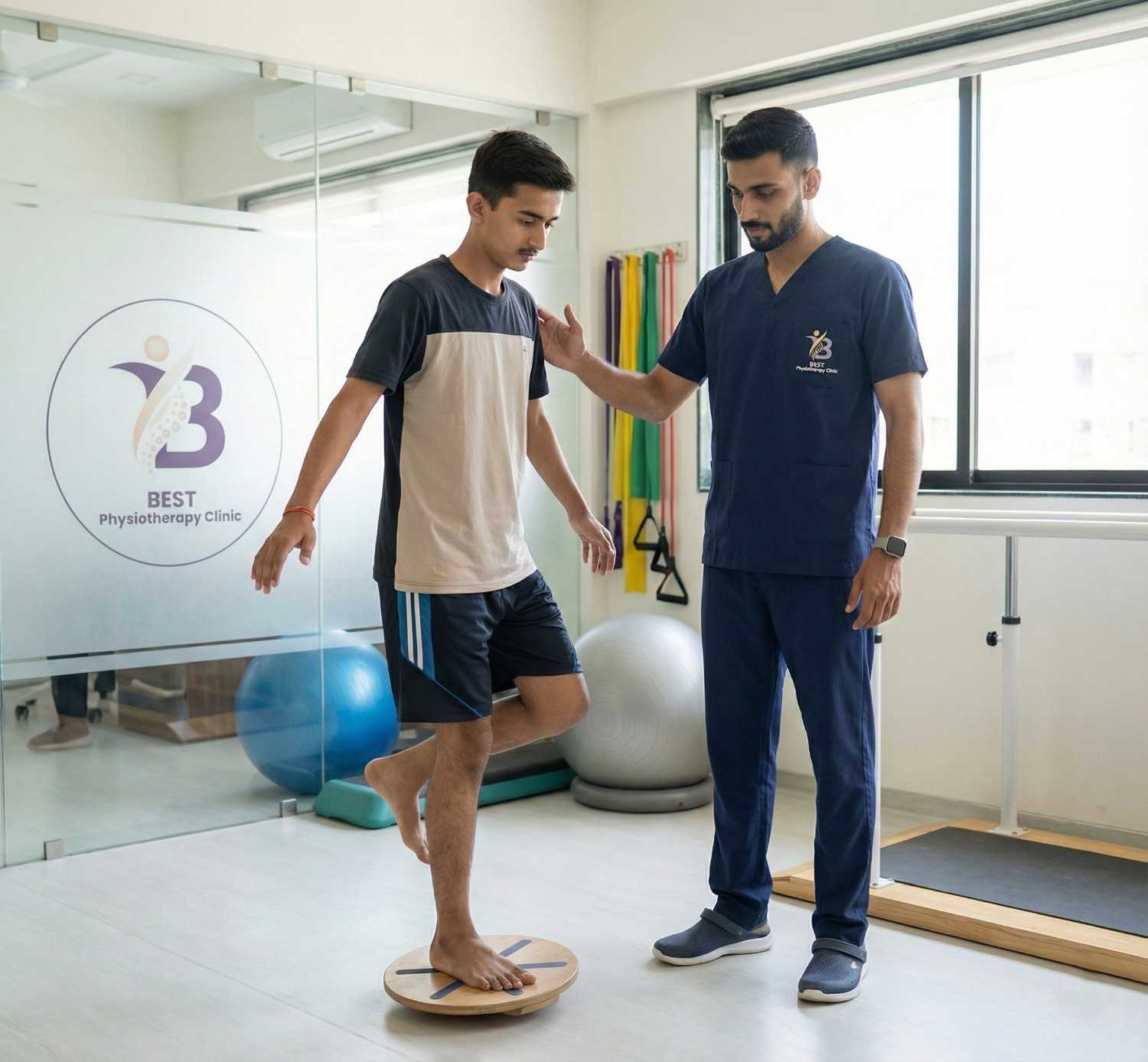 Ankle strengthening exercises using a resistance band for eversion and inversion to prevent recurrent ankle sprains