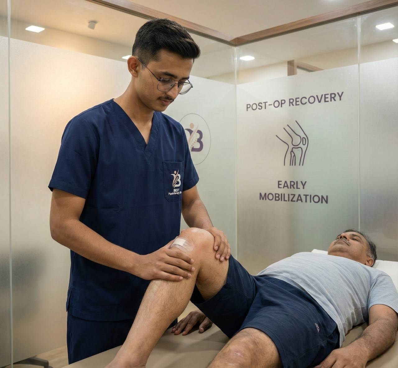 Athlete performing single-leg stability step-ups for knee ligament strengthening and rehabilitation.