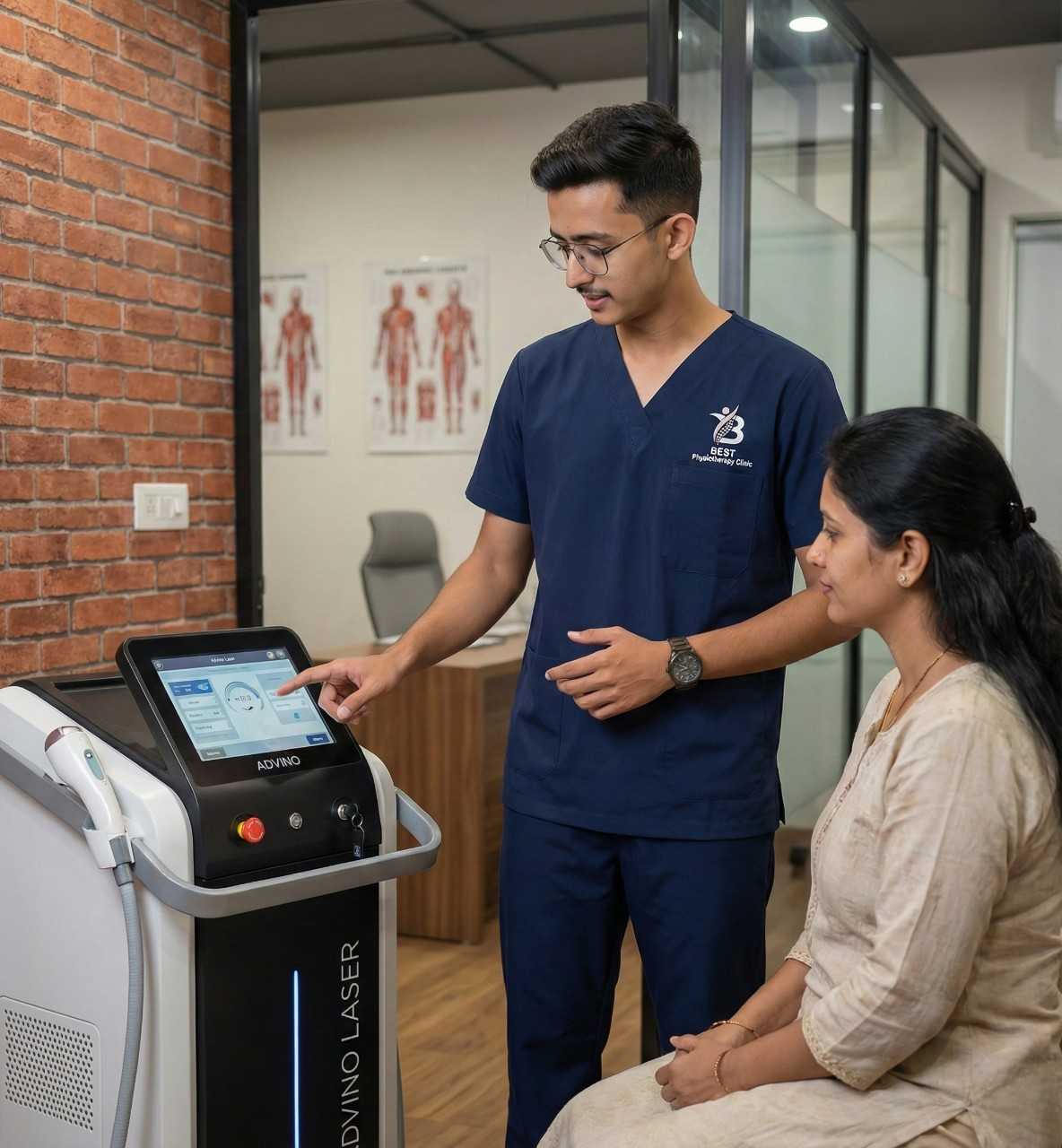 Advanced Advino Cura HILT (High-Intensity Laser Therapy) treatment for quick recovery from knee joint pain.