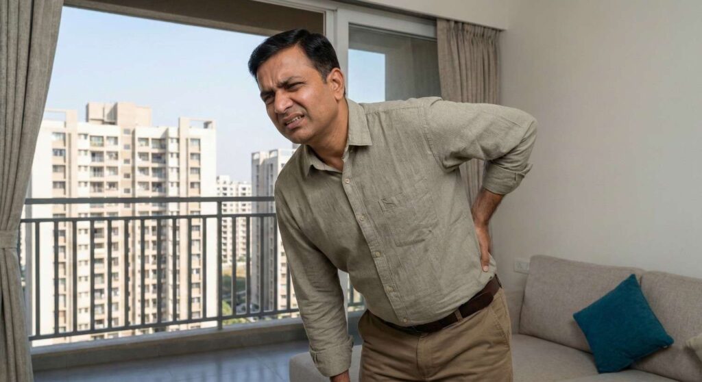 Person with lower back pain - Physiotherapy clinic Bopal, Ahmedabad