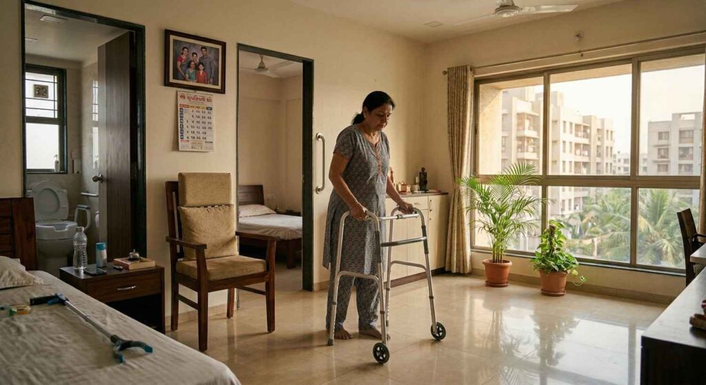 Home setup for hip replacement recovery Ahmedabad India